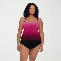 Trimshaper Womens Ombre Plus Tankini Swimsuit Top
