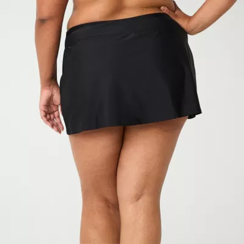 ZeroXposur Womens Comfort Waistband Plus Swim Skirt