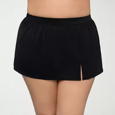 Sonnet Shores Womens Comfort Waistband Plus Swim Skirt