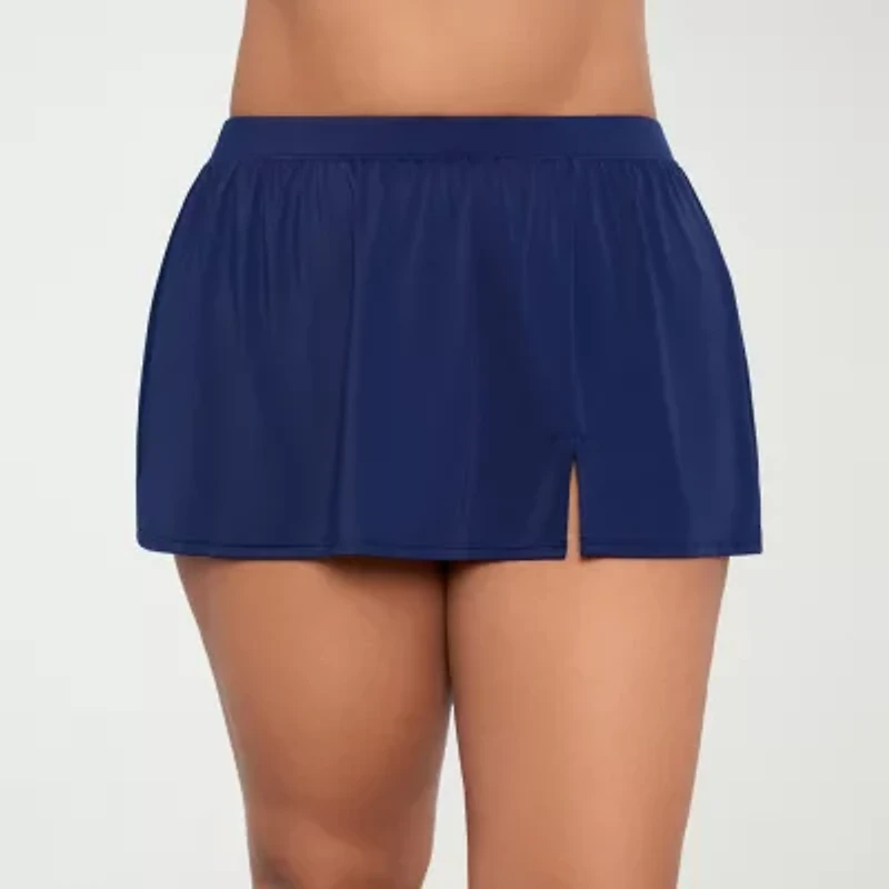 Sonnet Shores Womens Comfort Waistband Plus Swim Skirt