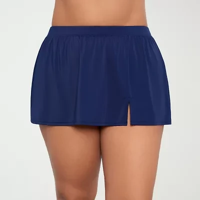 Sonnet Shores Womens Comfort Waistband Plus Swim Skirt