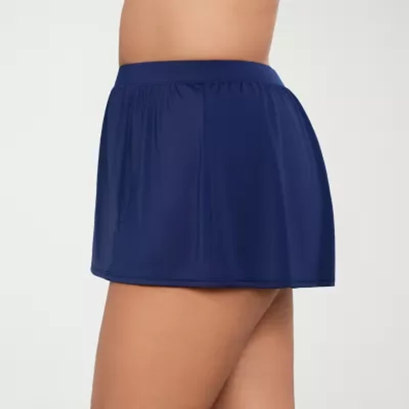 Sonnet Shores Womens Comfort Waistband Plus Swim Skirt