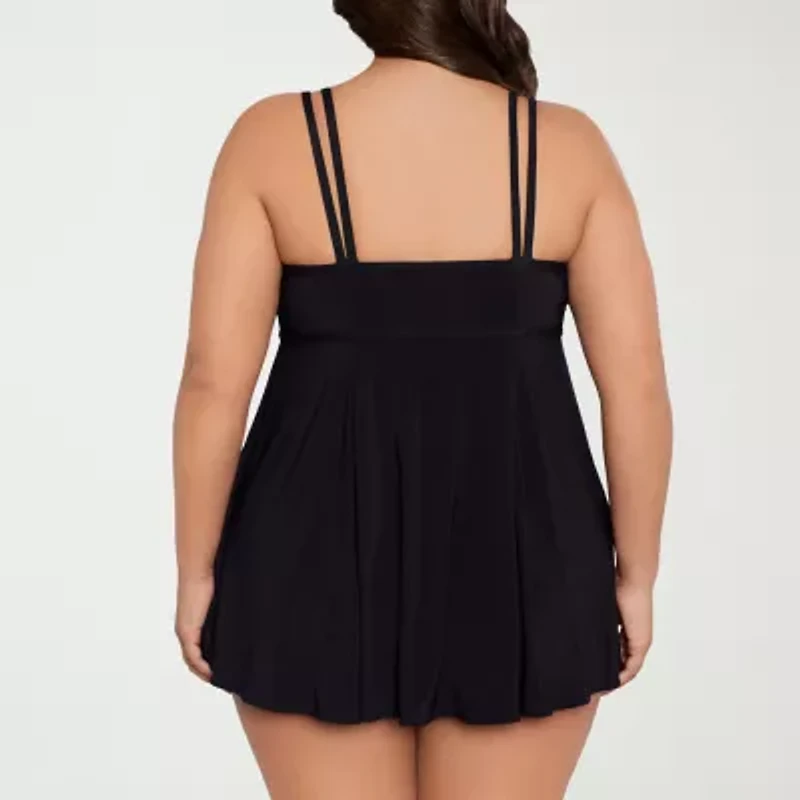 Sonnet Shores Womens Plus Swim Dress