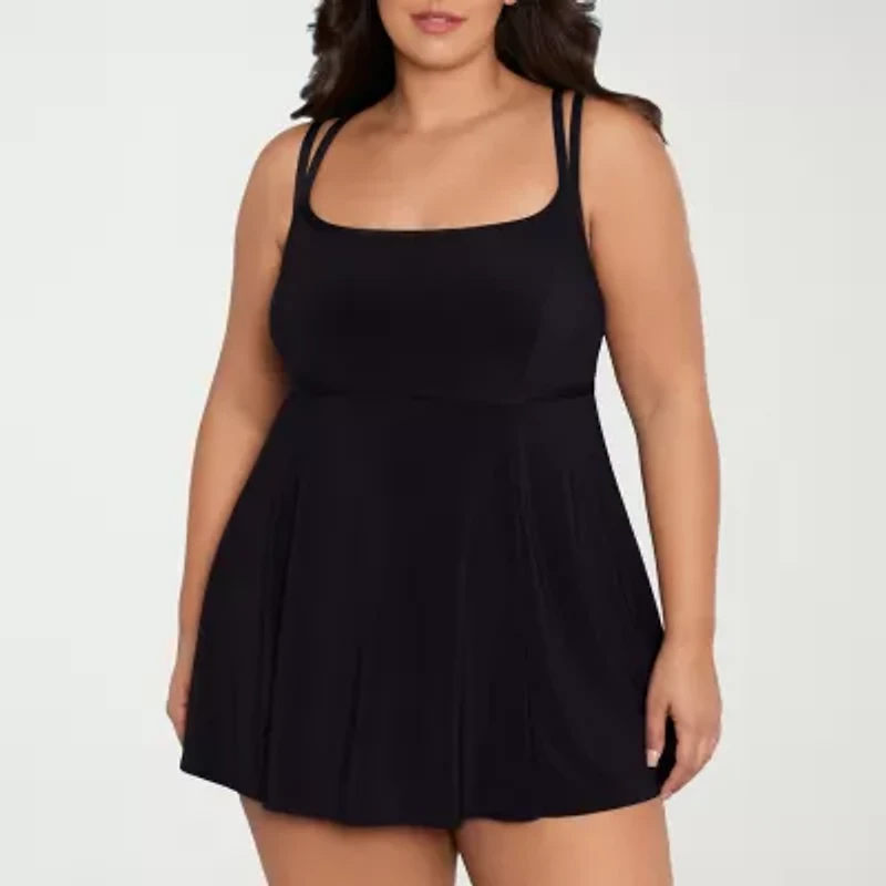 Sonnet Shores Womens Plus Swim Dress