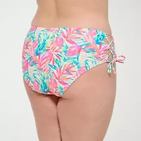 Decree Womens Leaf Juniors Plus High Waist Bikini Swimsuit Bottom