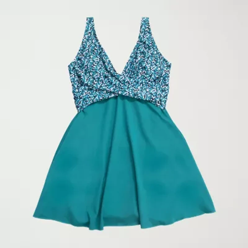 Dolfin Aquashape Women'S V-Neck Wrap Swim Dress Womens