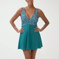 Dolfin Aquashape Women'S V-Neck Wrap Swim Dress Womens