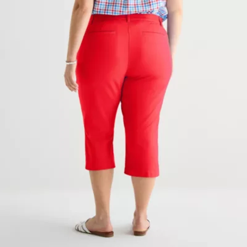 St. John's Bay Womens Plus Mid Rise Capri Pant