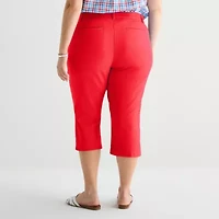 St. John's Bay Womens Plus Mid Rise Capri Pant