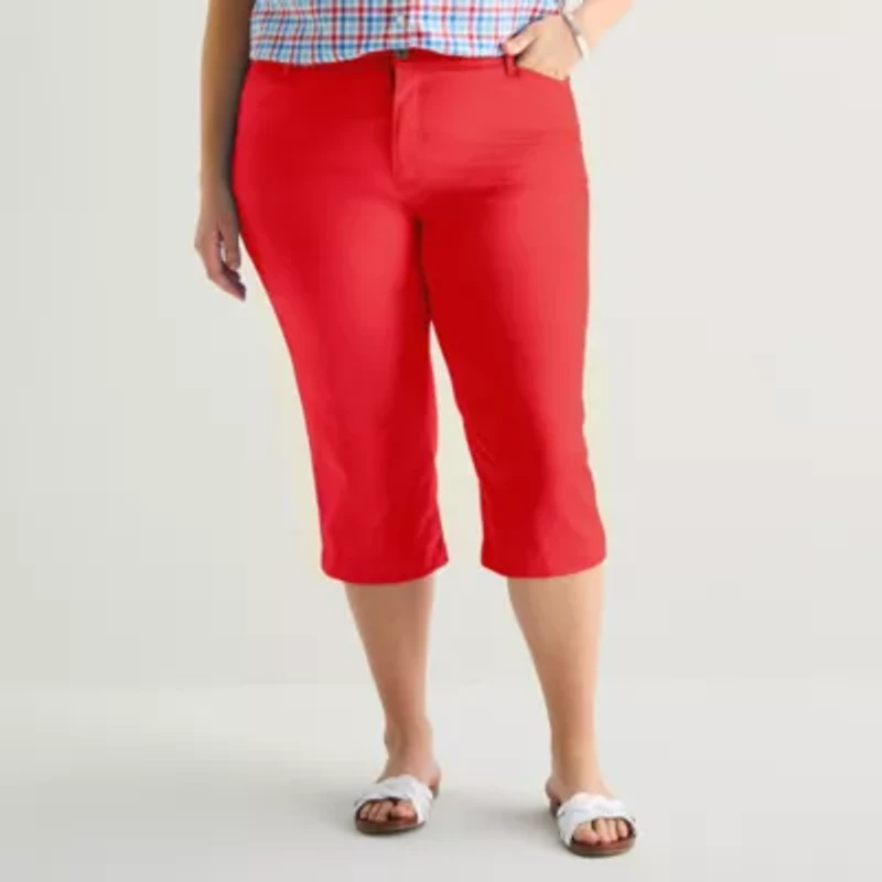 St. John's Bay Womens Plus Mid Rise Capri Pant