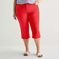 St. John's Bay Womens Plus Mid Rise Capri Pant