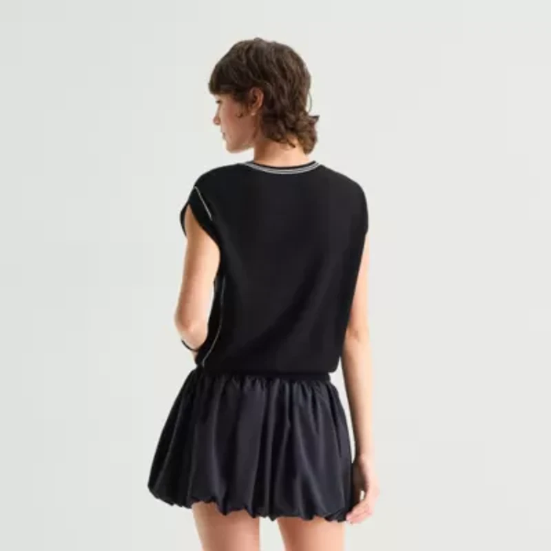 Stylus Womens Crew Neck Sleeveless Pullover Sweater