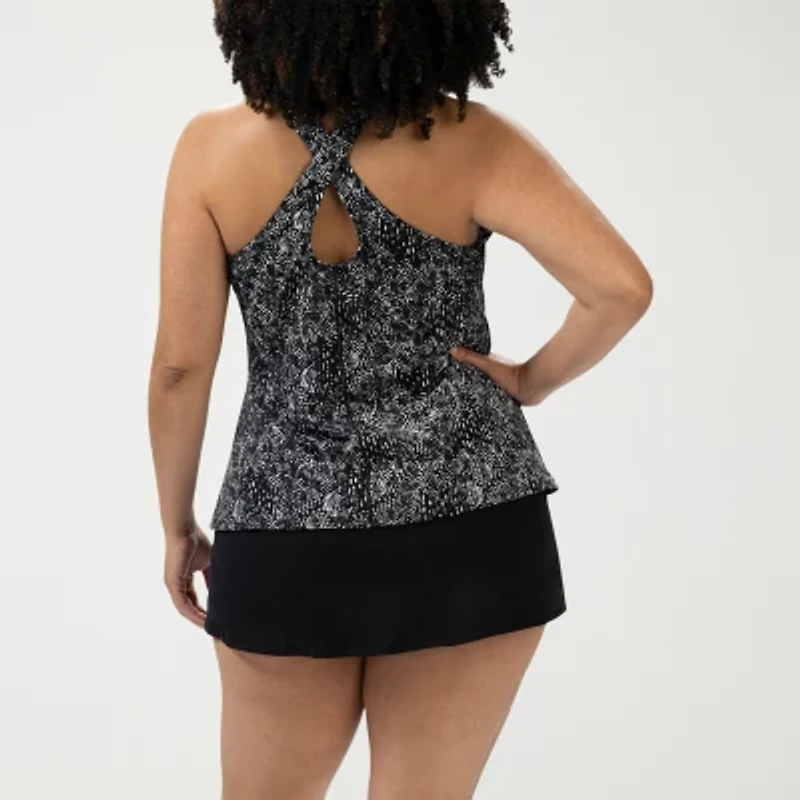 Dolfin Womens Striped One Piece Swimsuit