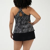 Dolfin Womens Striped One Piece Swimsuit