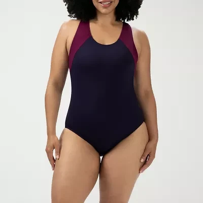 Dolfin Womens Panel One Piece Swimsuit