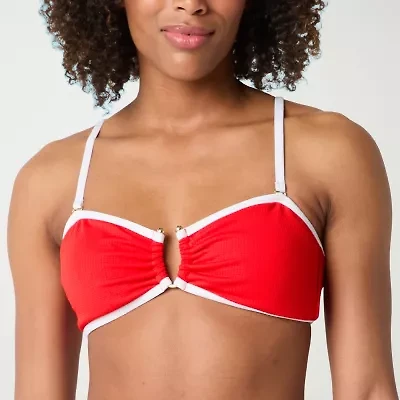 Mynah Womens Adjustable Straps Bandeau Bikini Swimsuit Top