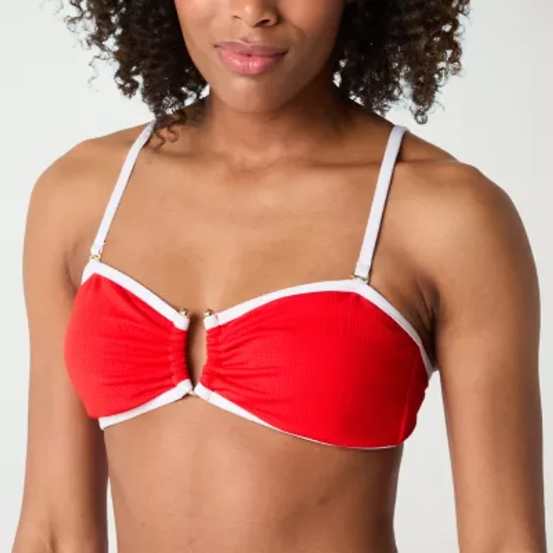 Mynah Womens Adjustable Straps Bandeau Bikini Swimsuit Top