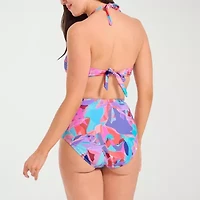 Mynah Womens Lined Abstract High Waist Bikini Swimsuit Bottom