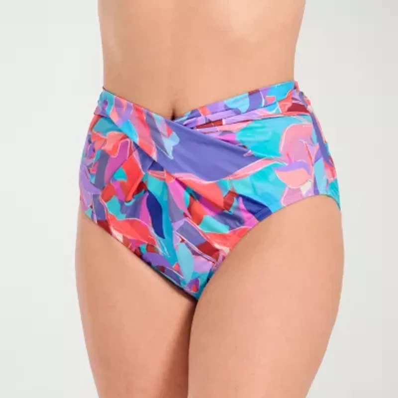 Mynah Womens Lined Abstract High Waist Bikini Swimsuit Bottom