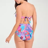 Mynah Womens Lined Abstract High Waist Bikini Swimsuit Bottom