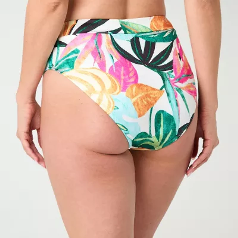 Mynah Womens Lined High Waist Bikini Swimsuit Bottom