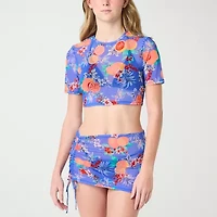 Decree Floral Swimsuit Cover-Up Tops Juniors