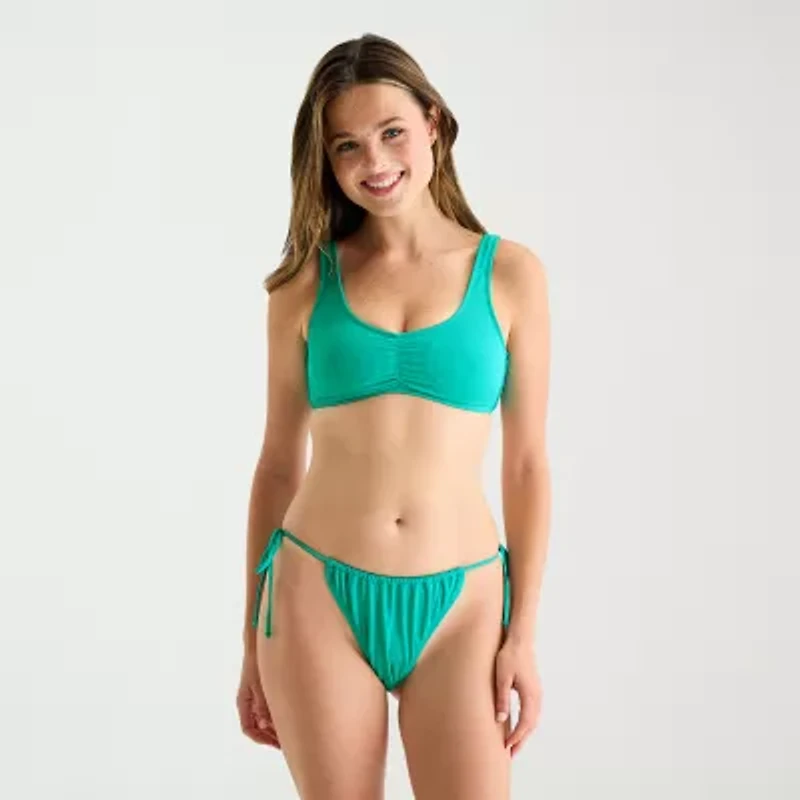 Decree Womens Lined Neon Textured Juniors Bikini Swimsuit Bottom