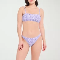 Decree Womens Adjustable Straps Floral Juniors Bralette Bikini Swimsuit Top