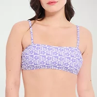 Decree Womens Adjustable Straps Floral Juniors Bralette Bikini Swimsuit Top