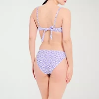 Decree Womens Adjustable Straps Floral Juniors Bralette Bikini Swimsuit Top