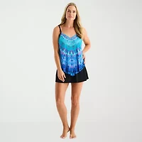 Trimshaper Womens Tie Dye Tankini Swimsuit Top