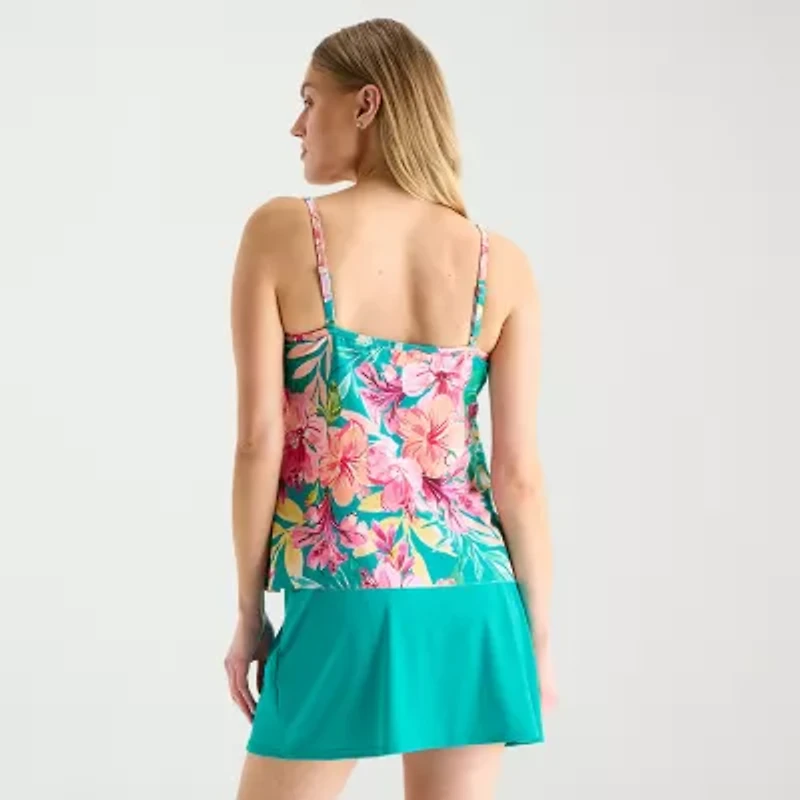 Sonnet Shores Womens Floral Tankini Swimsuit Top