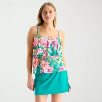 Sonnet Shores Womens Floral Tankini Swimsuit Top