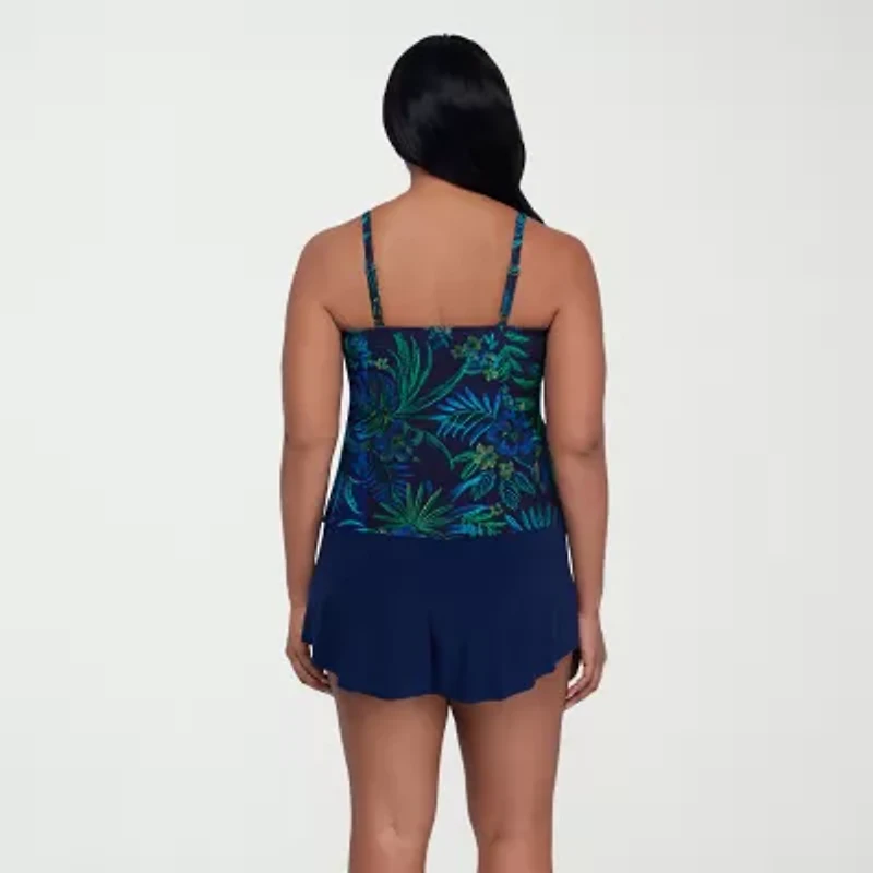 Trimshaper Womens Leaf Tankini Swimsuit Top