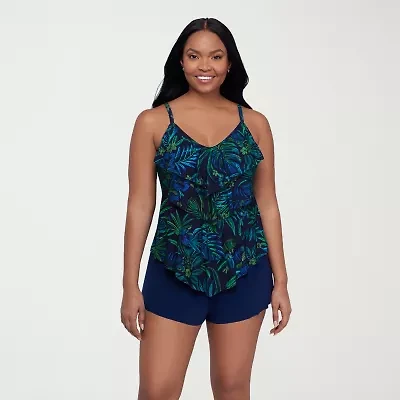 Trimshaper Womens Leaf Tankini Swimsuit Top