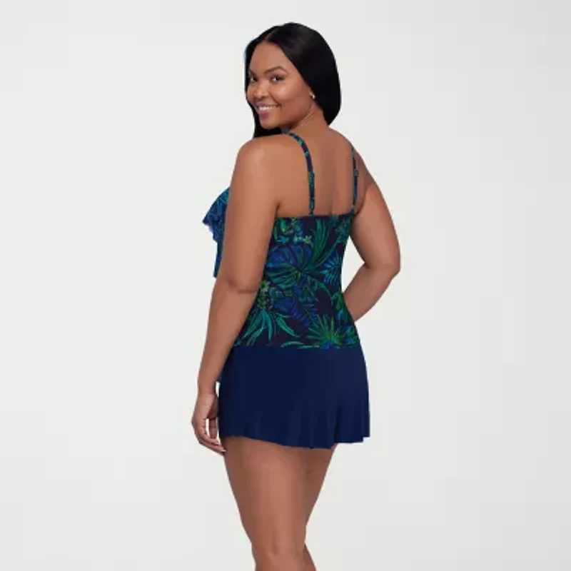 Trimshaper Womens Leaf Tankini Swimsuit Top