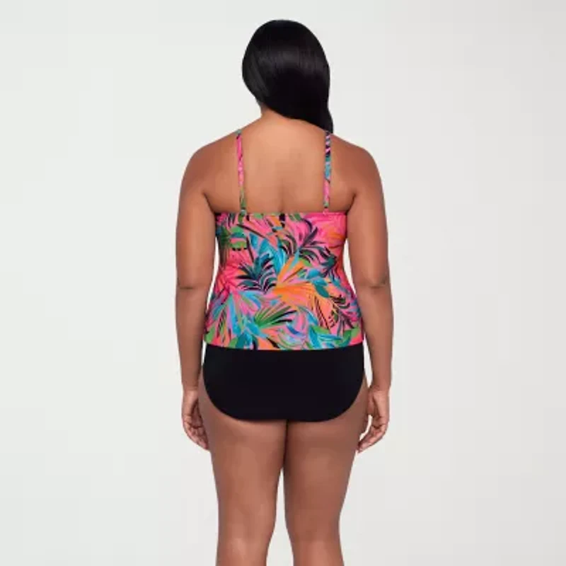 Trimshaper Womens Leaf Tankini Swimsuit Top