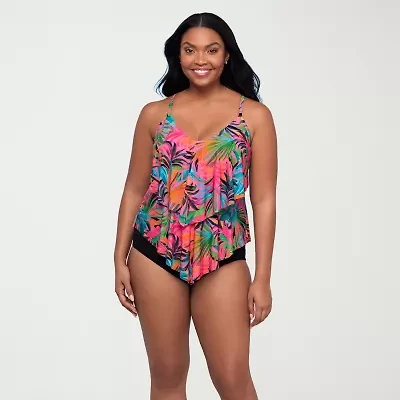 Trimshaper Womens Leaf Tankini Swimsuit Top