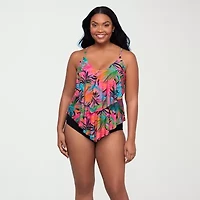 Trimshaper Womens Leaf Tankini Swimsuit Top