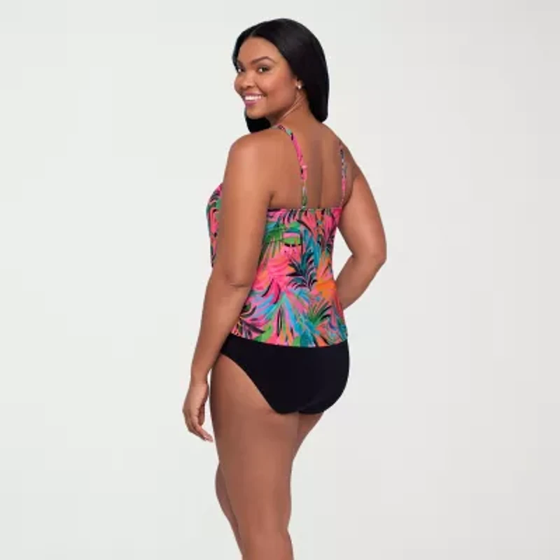 Trimshaper Womens Leaf Tankini Swimsuit Top