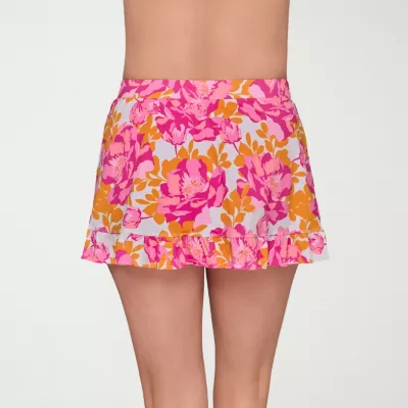 Liz Claiborne Womens Floral Swim Skirt