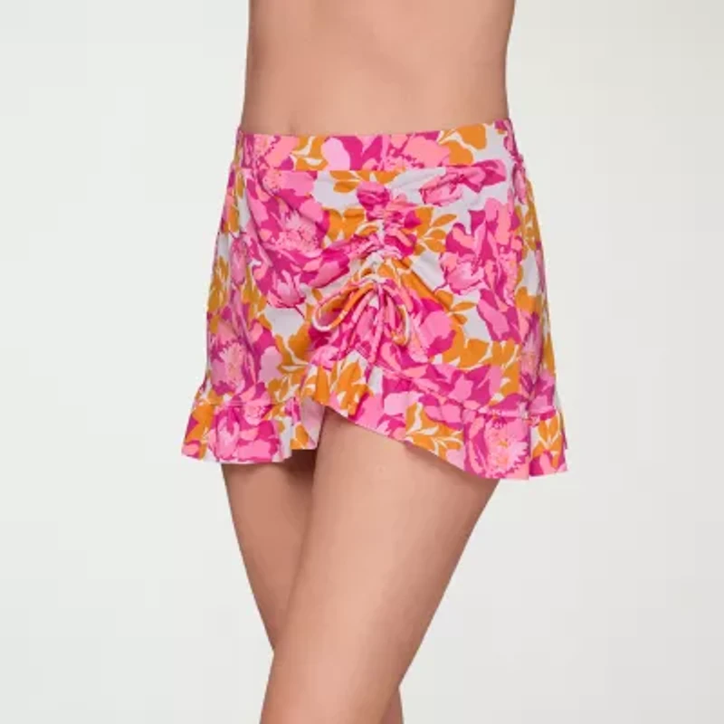 Liz Claiborne Womens Floral Swim Skirt