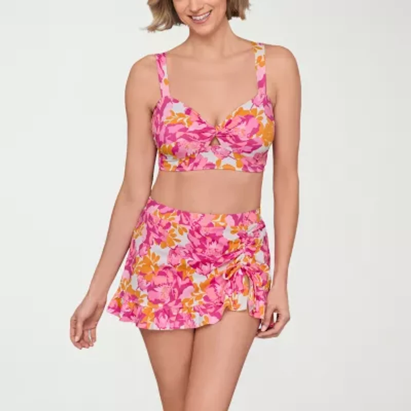 Liz Claiborne Womens Floral Midkini Swimsuit Top