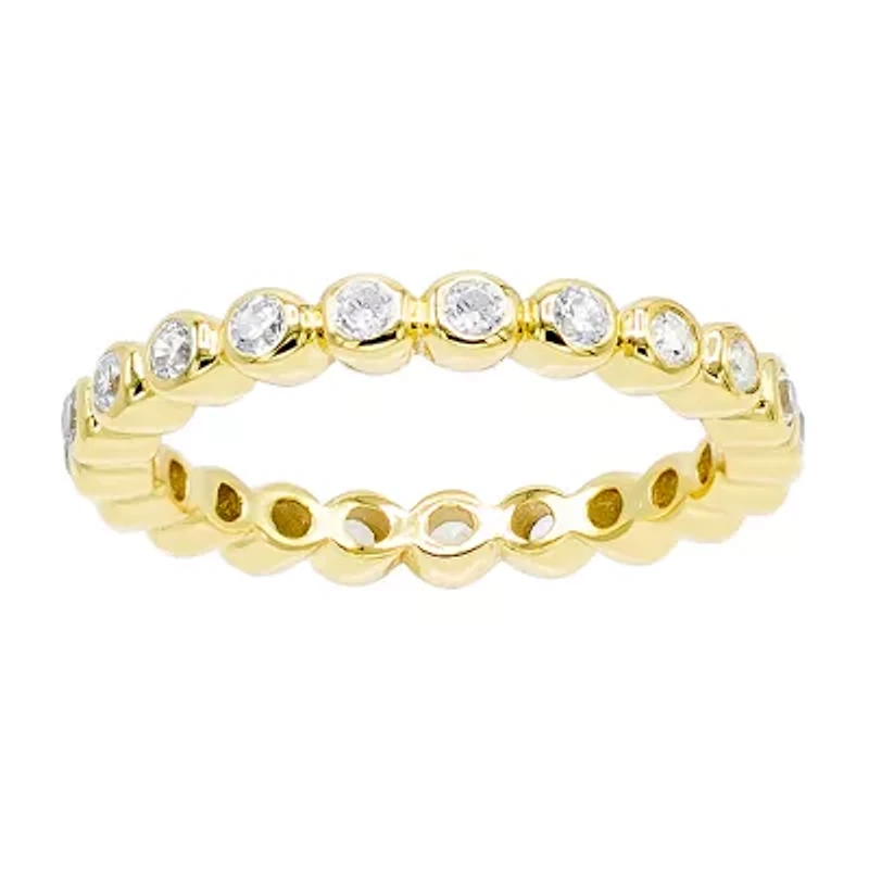 DiamonArt® 3MM 1/2 CT. T.W. White Cubic Zirconia 14K Gold Over Silver Eternity Band