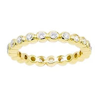 DiamonArt® 3MM 1/2 CT. T.W. White Cubic Zirconia 14K Gold Over Silver Eternity Band