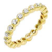 DiamonArt® 3MM 1/2 CT. T.W. White Cubic Zirconia 14K Gold Over Silver Eternity Band