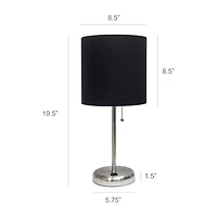 LimeLights Stick Lamp with USB charging port and Fabric Shade