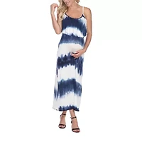 White Mark Malea Womens Sleeveless Tie-Dye Tie Dye Maternity Maxi Dress