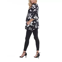 White Mark Maternity Roche Womens Scoop Neck 3/4 Sleeve Tunic Top