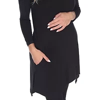 White Mark Maternity Kayla Womens Scoop Neck 3/4 Sleeve Tunic Top